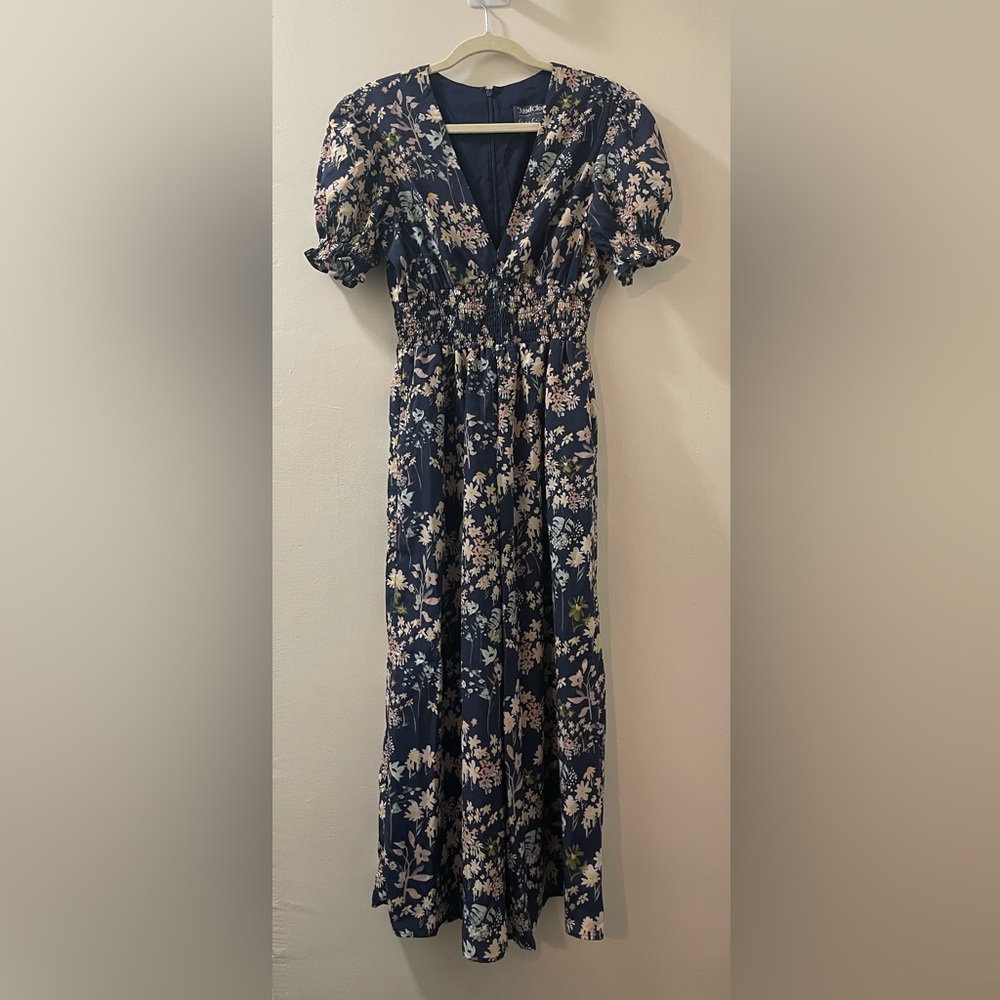 MODCLOTH x HUTCH NWOT Floral So‎ Exceptional Wide Leg Jumpsuit in Navy - Picture 5 of 8